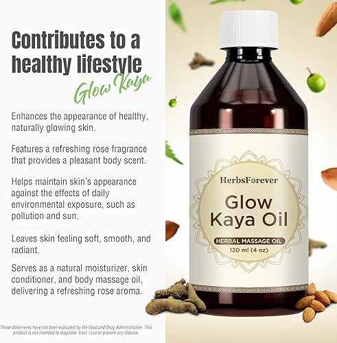 Miniatura 5 de Herbsforever Glow Kaya Oil - Aceite Gloris - Mantiene la humedad de la piel y el brillo - Aceite premium prensado en frío - Sin OMG, orgánico,