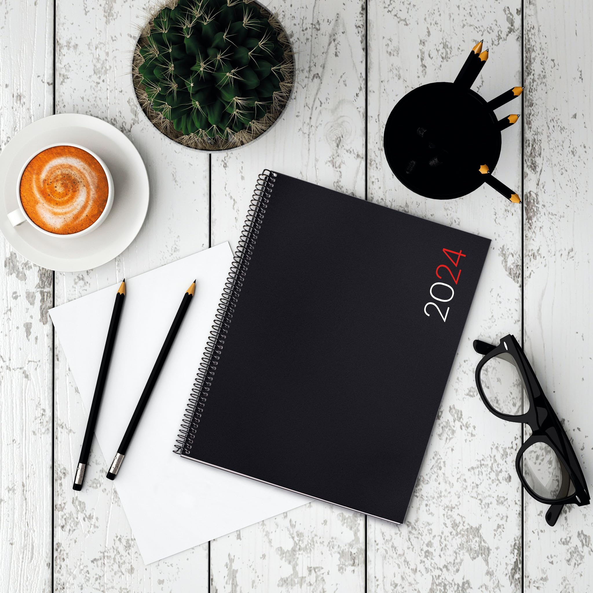 Image secondaire de Agenda Annuel 2024 Miquelrius - Semainier Noir avec Couverture Souple