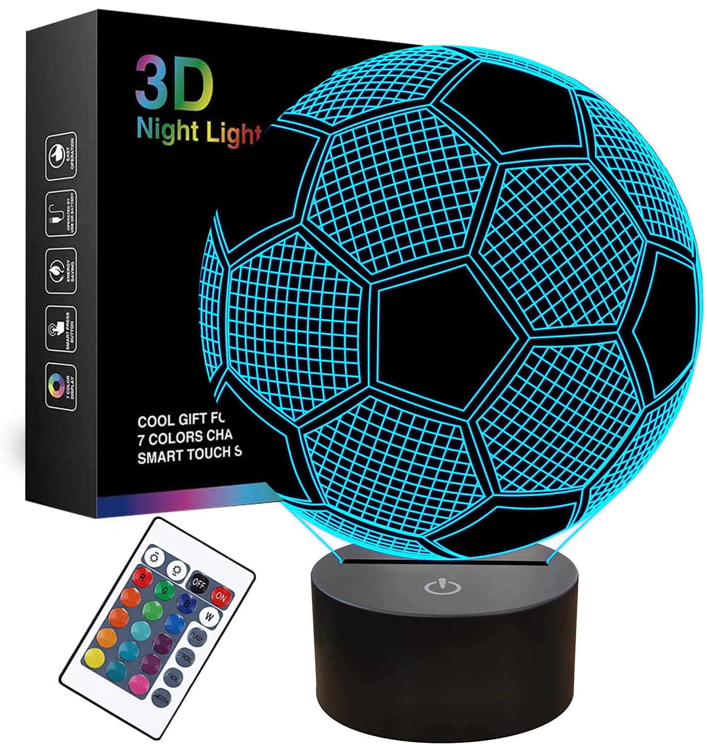 Stitch Luce Notturna per Bambini,Stitch Lampada 3D,7 Cambia Colore Con