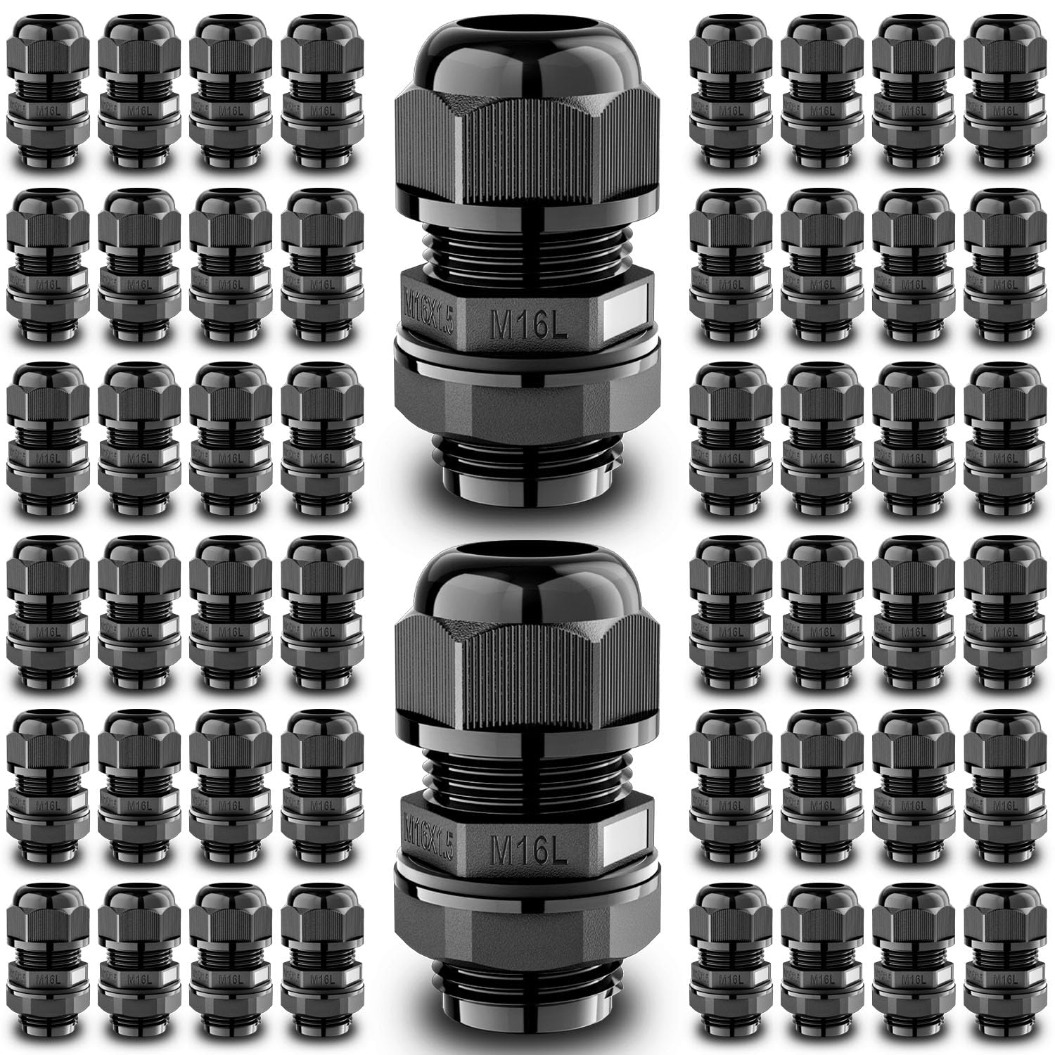 Waterproof Cable Glands - 50 Pack M16L -1