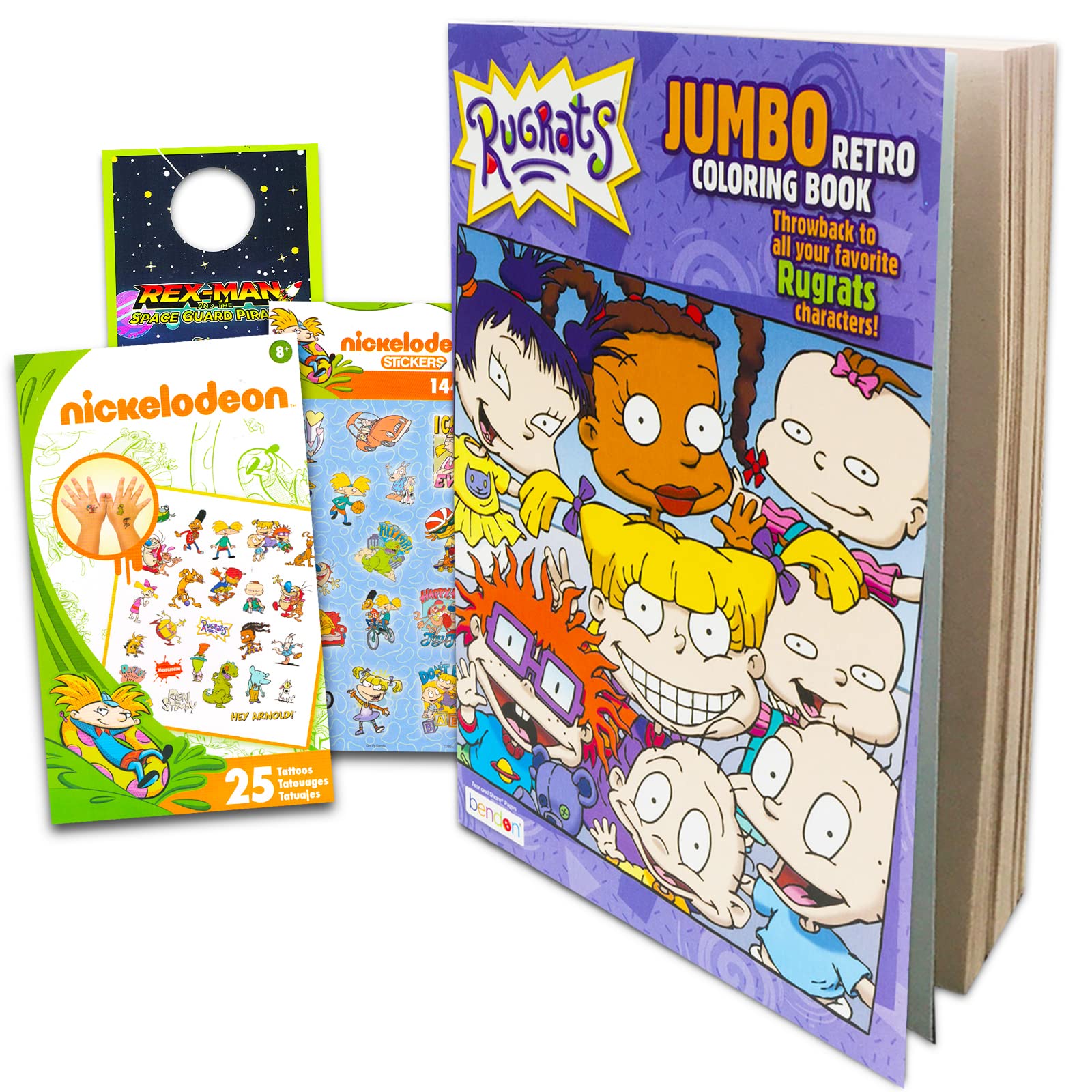 Rugrats Coloring Book Set for Kids - Rugrats Coloring Activity Books with Stickers, Tattoos, and More | Rugrats Coloring Bundle for Boys, Girls