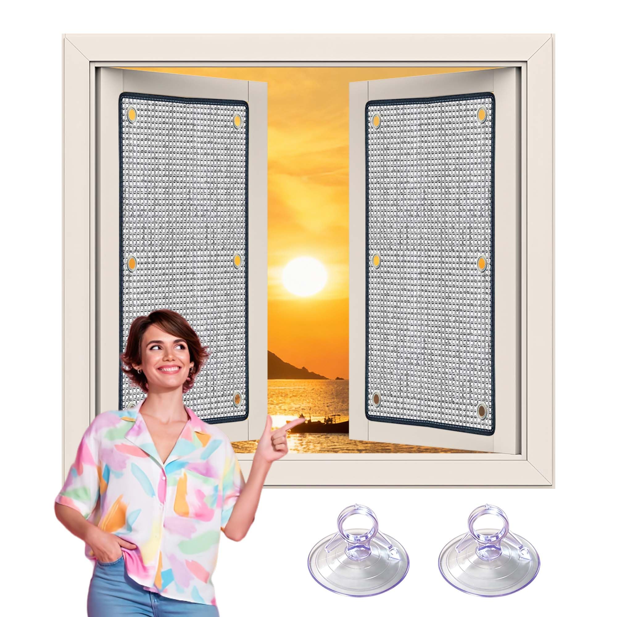 Wärmeisolierung Aluminisierte Isolierfolie 65 x 129 cm Gegen Kälte Hitze Sichtschutz Wärmeisolierung Ohne Bohren für Das Heimbüro, Garage, Silber