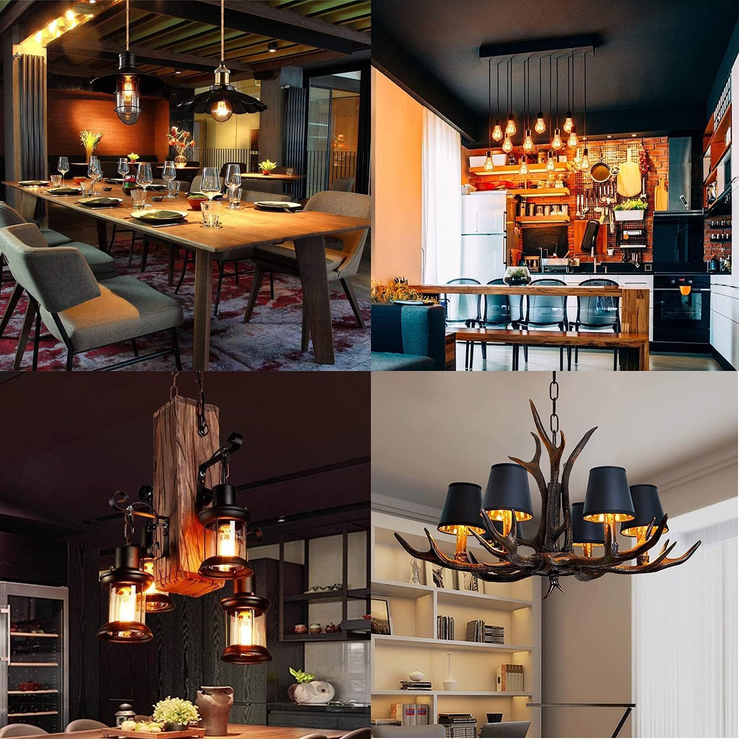 Edison Vintage Glühbirne, Edison LED Lampe Warmweiß E27 4W 2700K Retro Glühbirne Vintage Antike Glühbirne 470 Lumen Ideal für Nostalgie und Retro Beleuchtung im Familie Hotel Bar usw - 6 Stück