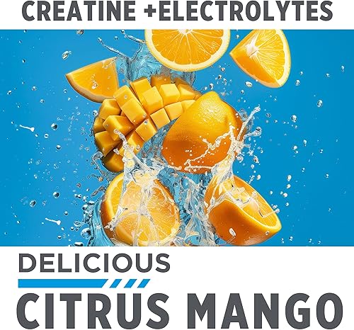 Miniatura 4 de CON-CRET Creatina HCl + Hidratación  Tina de polvo de electrolitos  Mango cítrico  Electrolitos sin azúcar  Fórmula de rehidratación con potasio,