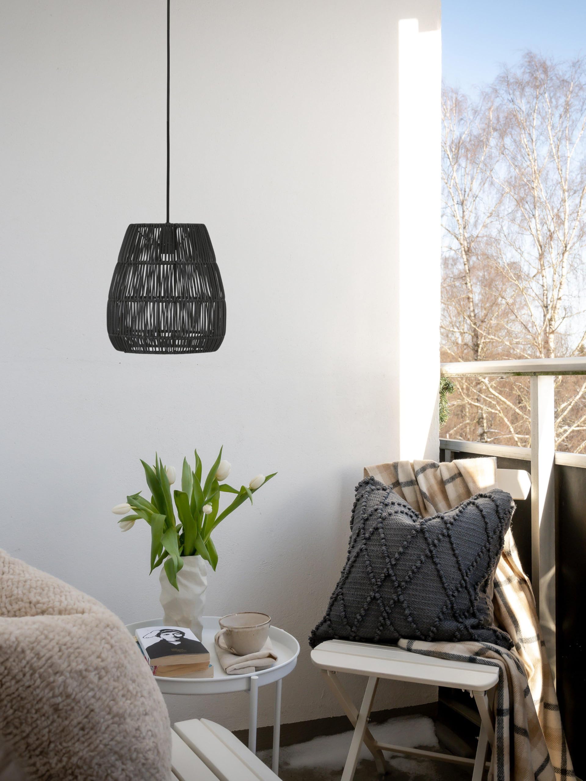 Exclusive Home Frontera Verdunkelungs-Lampenschirm – 100% Dunkel, 68x162 Cm, Weiß/schwarz