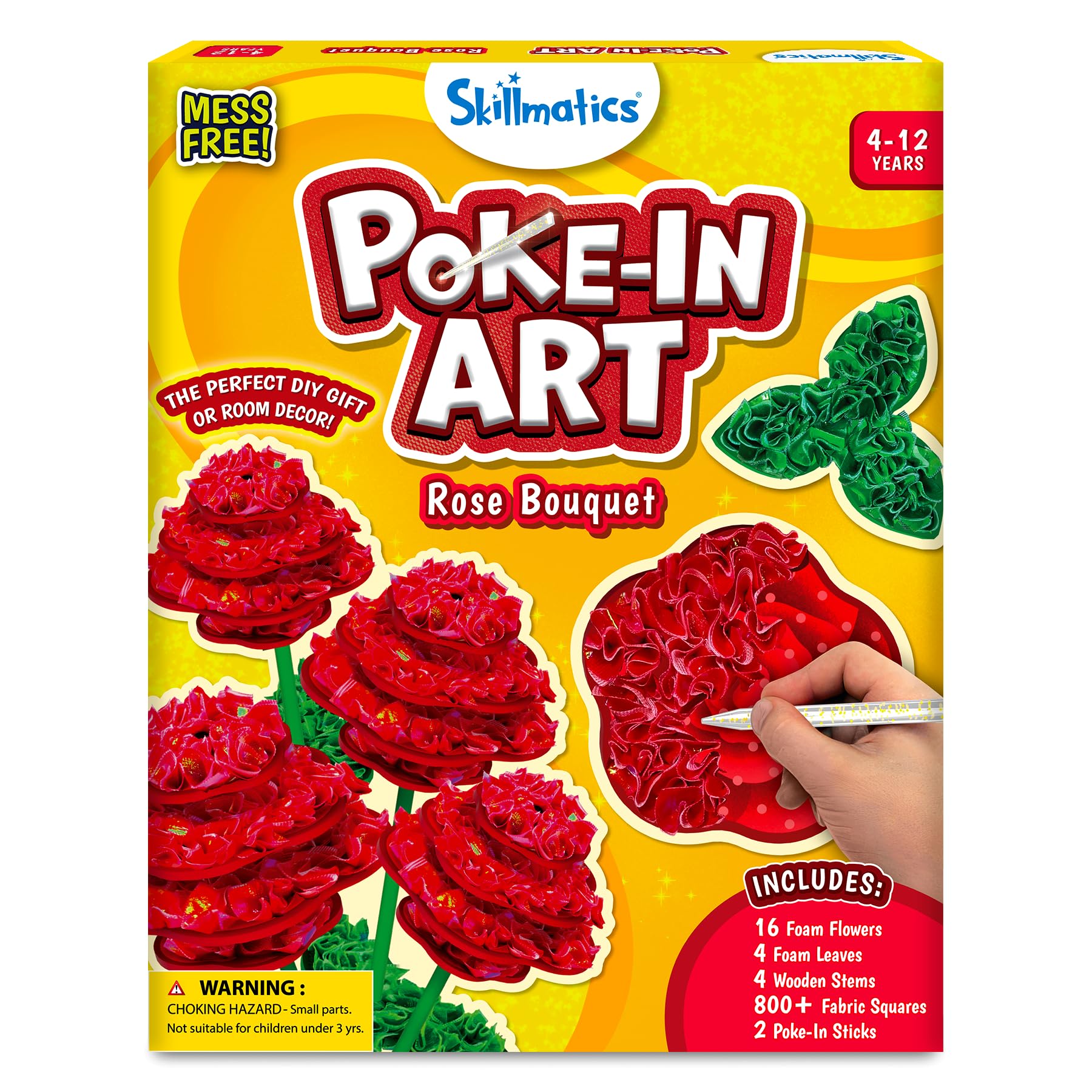 SkillmaticsPoke-in Art - Rose Bouquet, Mess-Free Fun for Kids, DIY Craft Kits, Creative Activity, Gifts for Girls & Boys Ages 4, 5, 6, 7, 8, 9, 10, 11, 12