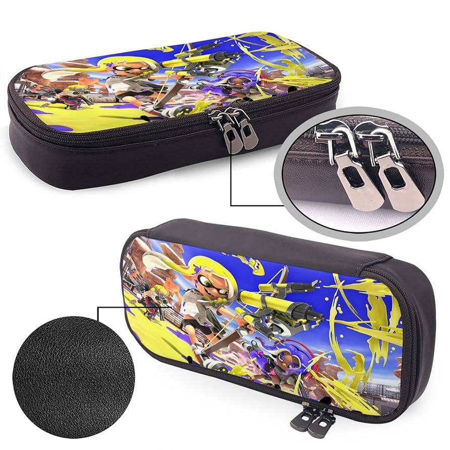 Amazon.co.jp: 超繊維レザー スプラトゥーン 筆箱文具収納