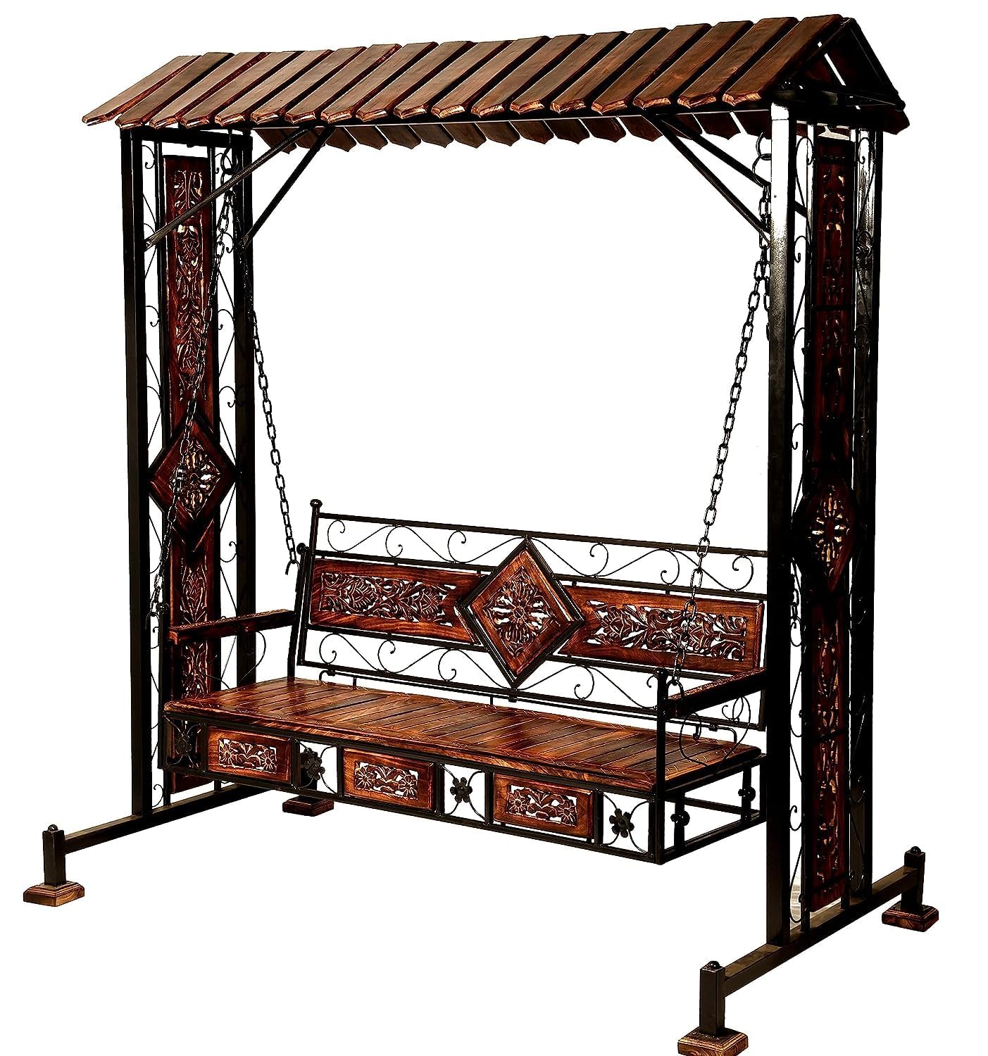 ZONAIRA WOODEE Wood & Iron Garden,Balcony Swing, Hammock,Cradle-image-43