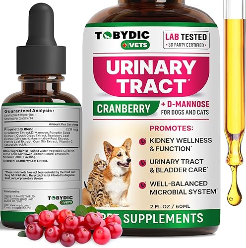 Cat & Dog Natural UTI Medicina y tratamiento de infección del tracto urinario con arándano - Suplemento de apoyo para riñón + vejiga - La mejor