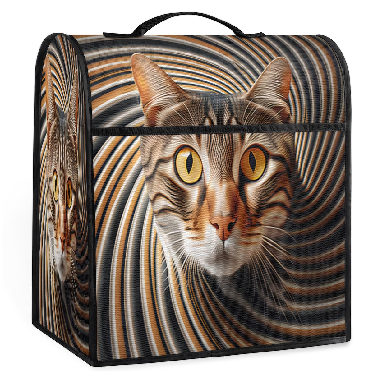 Coffee Maker Cover Interesting Cat Kitchen Appliance Covers Small Appliance Covers Blender Cover Juicer Cover Dust Covers for Kitchen Appliances with Top Handle and Pockets,Washable,B722