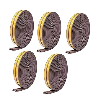 Royalkart Window Sealing Strips, Door Sealing Strip for Home, Door soundproofing Self-Adhesive Gap Sealing Tape, Car Door Gap Sealer (25 Meter)(Brown)(10 X 2.5 M = 25 Meter)