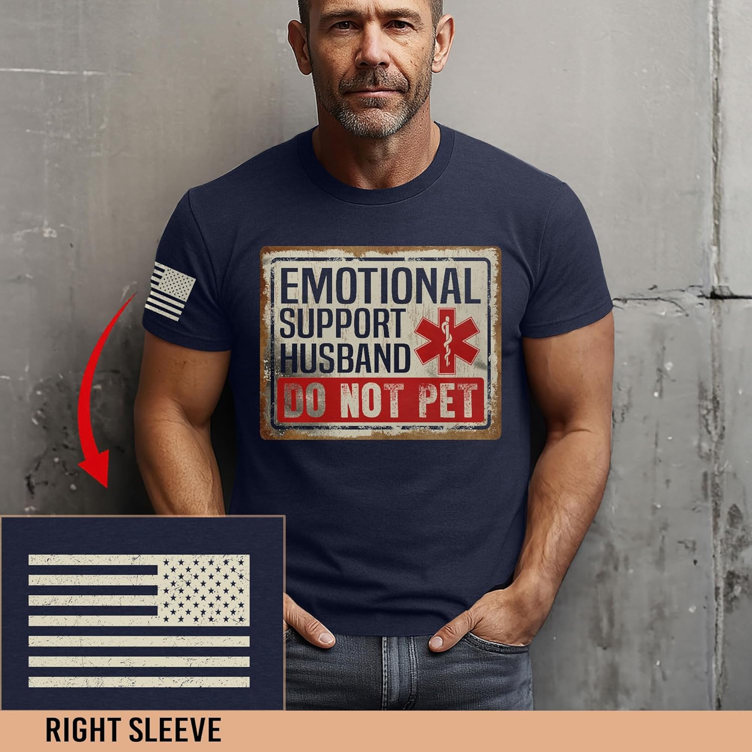 Emotional Support Husband T-Shirt, Do Not Pet Shirt, Husband Shirts from Wife, Funny Shirts for Men