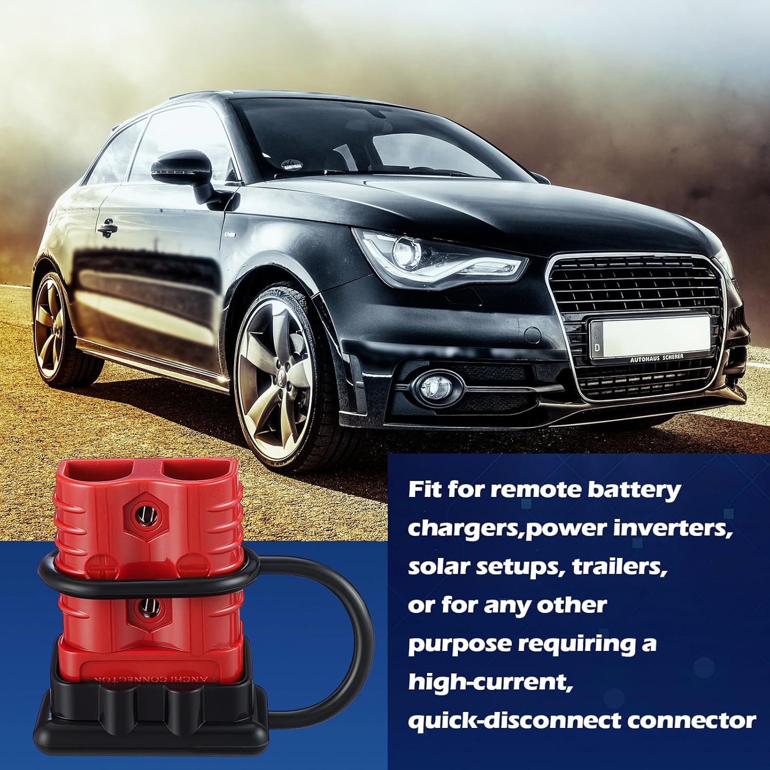 Frienda 6 Pieces 2-4 Gauge 175A Battery Quick Connector 12-36V Disconnect Wire Harness Plug Kit Battery Quick Connector Disconnect Plug for Motor Winch Trailer(175A)