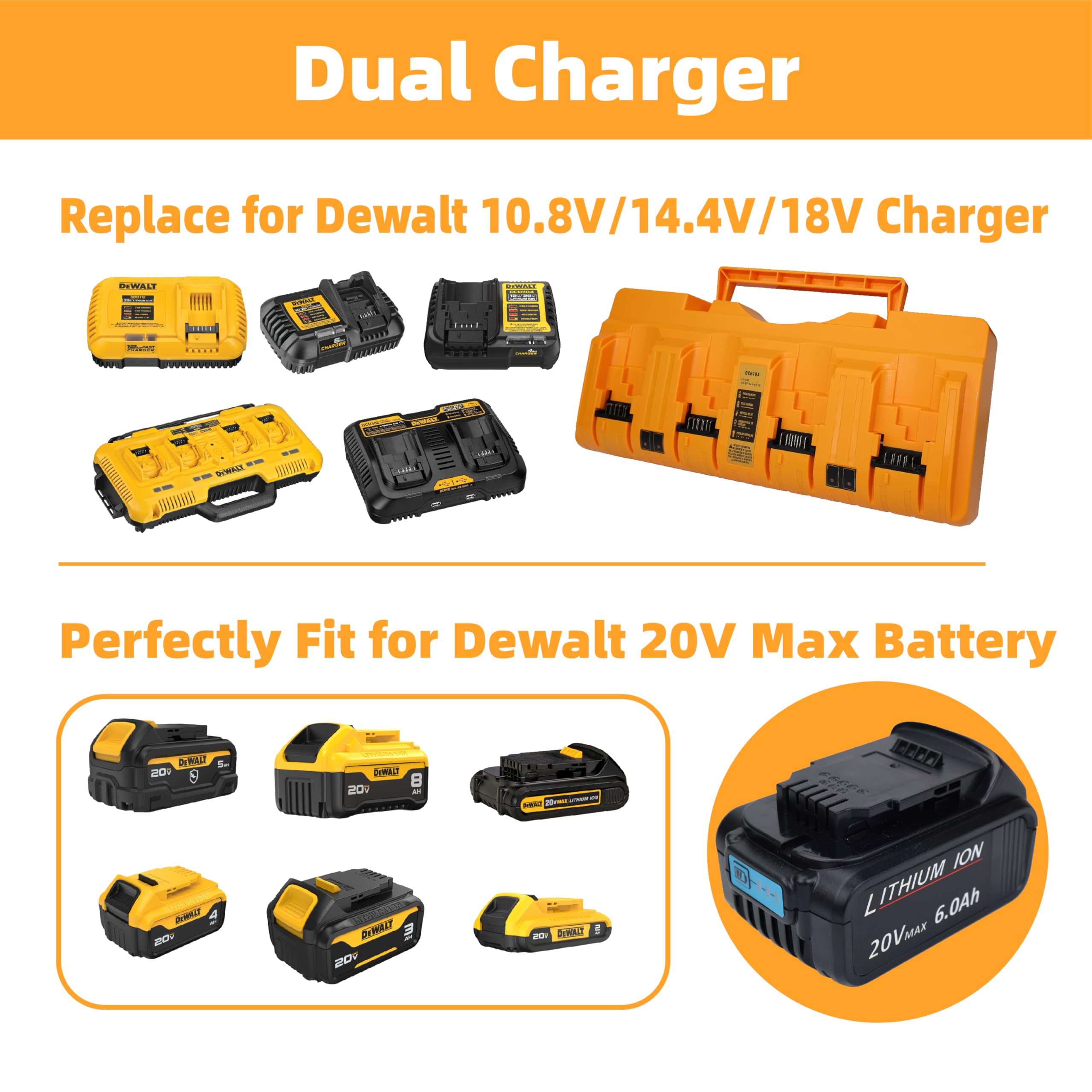 DeWalt Multi Battery Charging Station DCB104 Charger Station