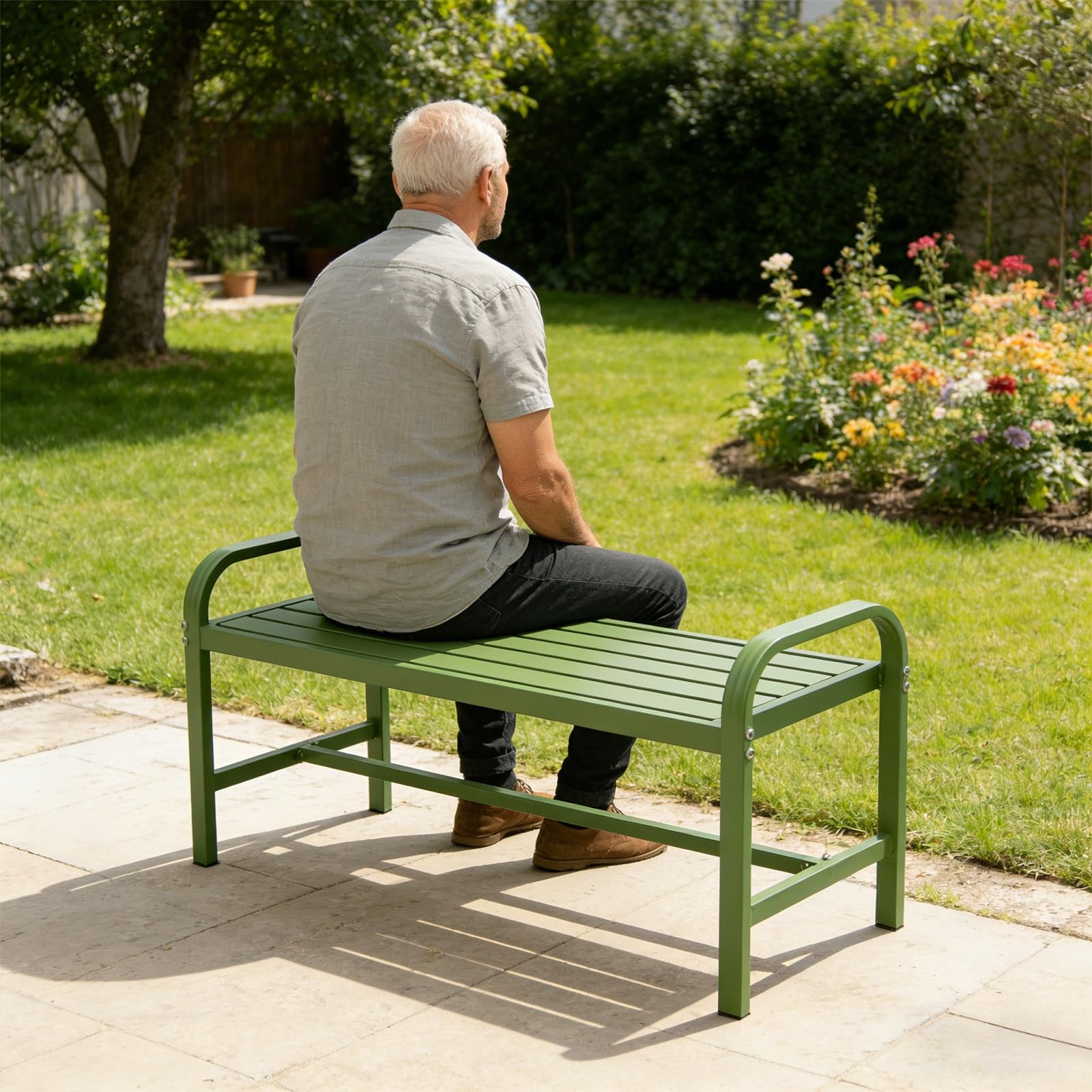 Panca di alluminio all'aperto, disposizione dei posti a sedere del giardino resistente alle intemperie per il patio ed il parco, uso commerciale e residenziale robusto