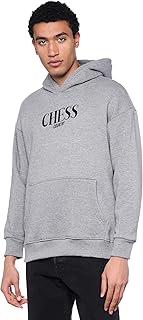 سويت شيرت بغطاء للرأس مطبوع عليه (شطرنج) للرجال من فايروود