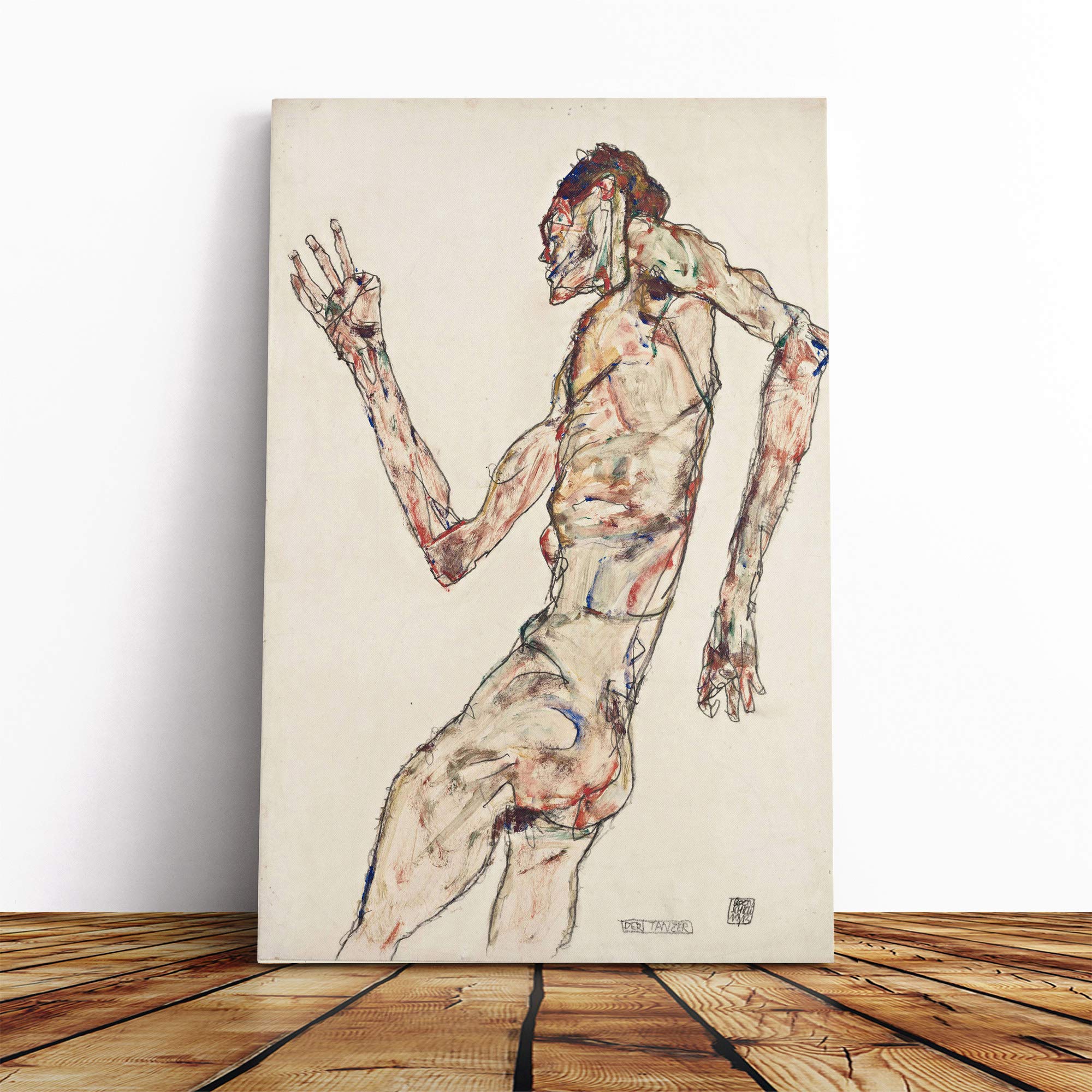 Egon Schiele The Dancer Canvas Print | Gallery Wrapped 30mm Frame Wall Art | 24x16 inches | Ready to Hang | Modern People Picture | Living Room Bedroom Lounge Office
