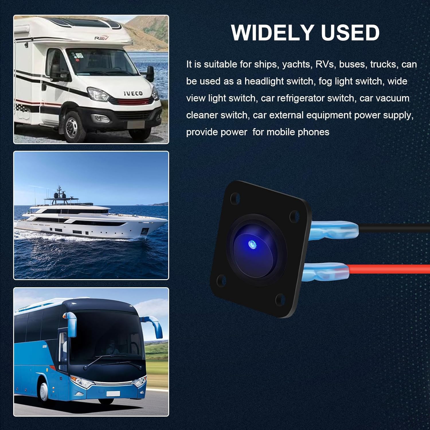 12v On Off Switch Car A/C Air Conditioner Rocker Switch 5P On-Off ...