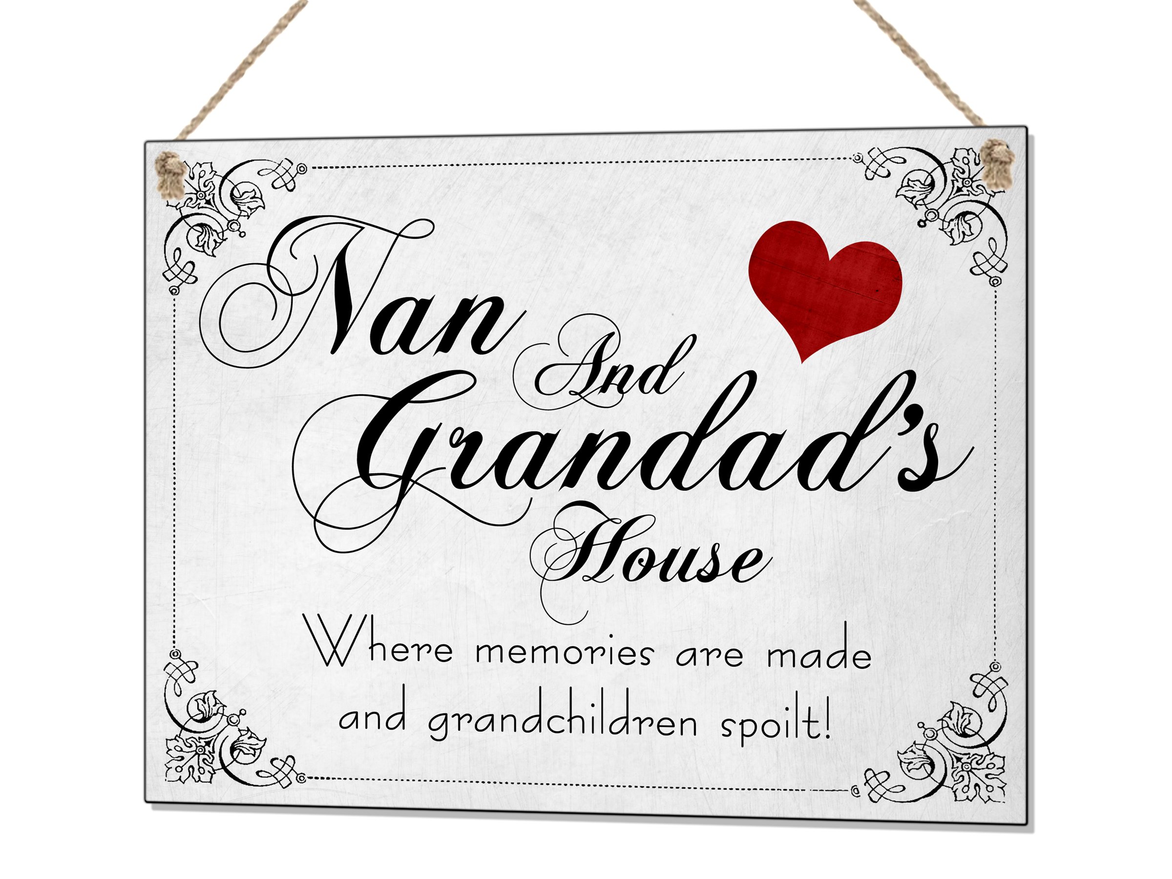 Beenanas Nan And Grandads House Memories Grandchildren Funny Metal Sign Typography Plaque