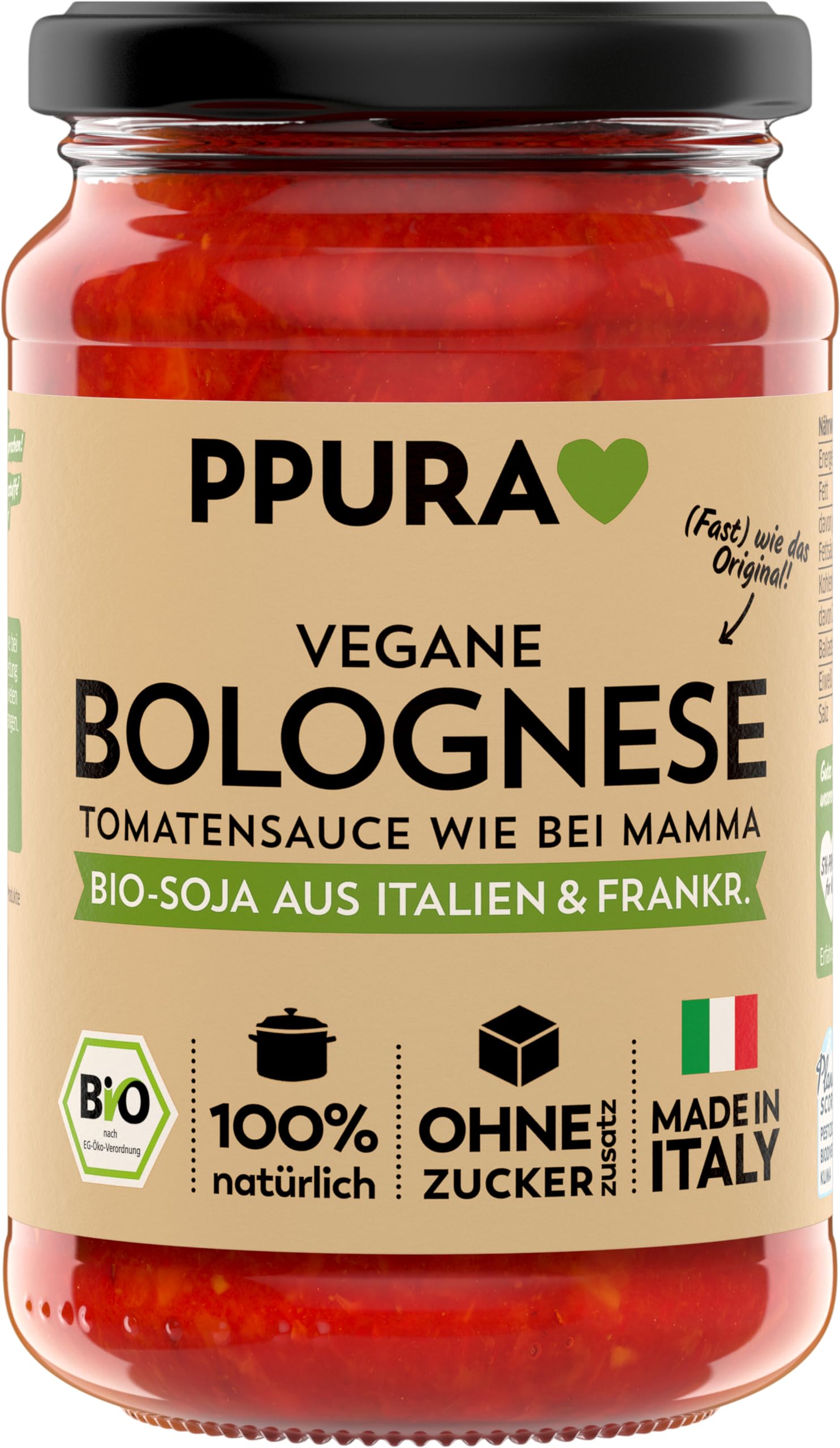 PPURA Bio Tomatensauce Vegane Bolognese | 340g