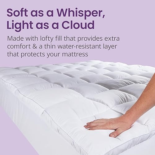 Miniatura 5 de SafeRest Cloud Guard - Protector de colchón híbrido y almohadilla (extra acolchado), funda de colchón acolchada impermeable, grueso, afelpado,