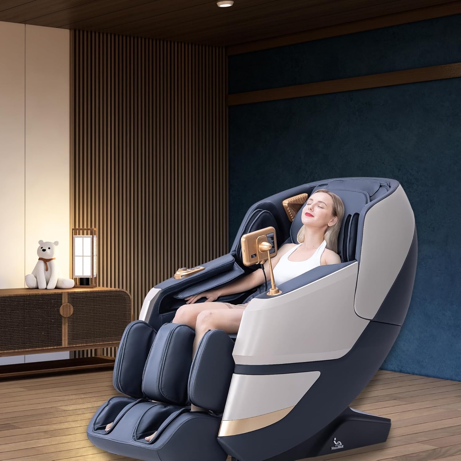 MassaMAX 4D Massage Chair in a living room setting