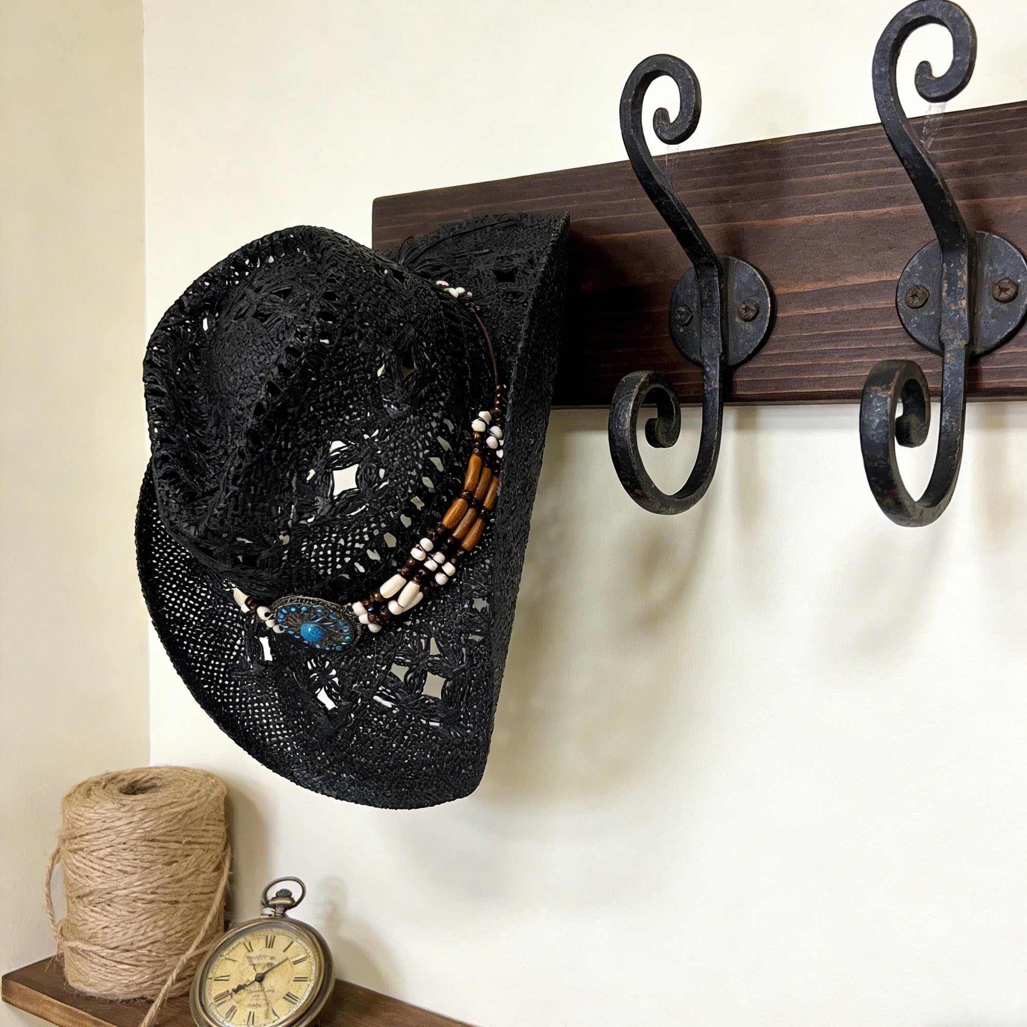 Sombrero Cowboy Vaquero de Paja para Hombre con diseño Tejido Transpirable, Ideal para Verano, Rodeo, Fiesta y Disfraces