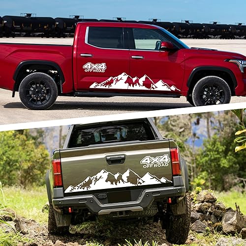 Miniatura 6 de TOMALL Calcomanías de vinilo de montaña de 58.6 pulgadas, 4 x 4 pulgadas, para automóvil, carrocería, puerta, lateral, nieve, montañas, decoración
