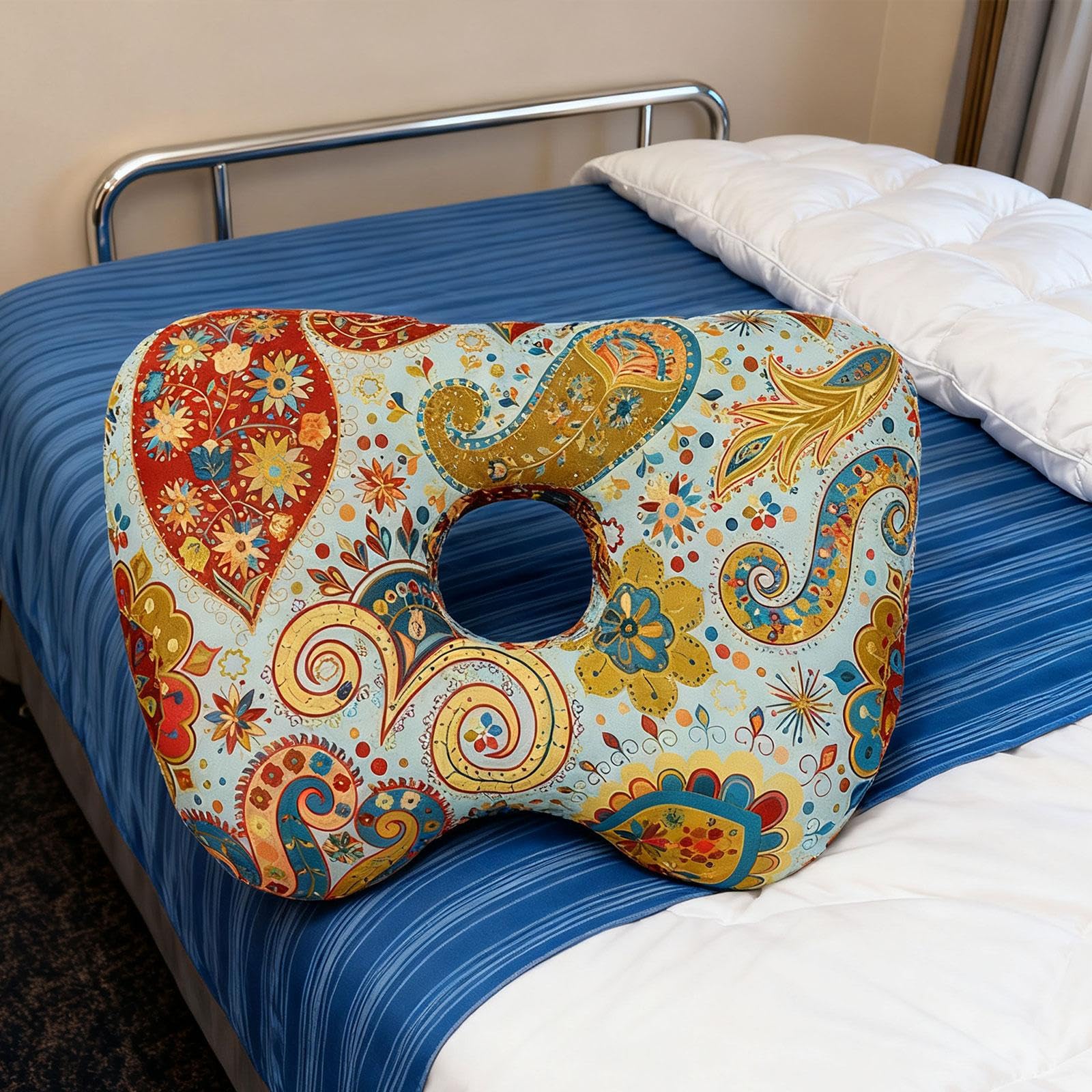 Kolczyki typu „piercing pillow”, Sen boczny. Poduszka z otworem na ucho do pielęgnacji uszu Wielokolorowa