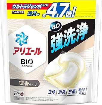 Amazon.co.jp: アリエール 洗濯洗剤 ジェルボール4D 微香 詰め替え 56