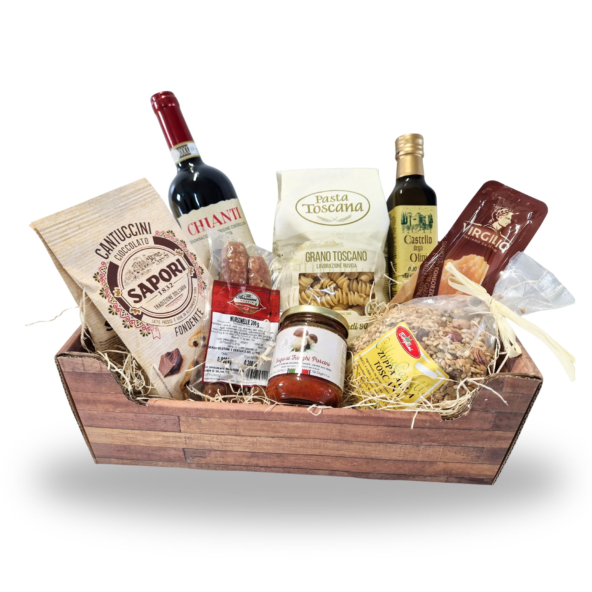 Speciale Italia Artisan Gastronomic Gift Basket – Gourmet Box with 8 Typical Products of Tuscany, Umbria and Emilia – Made in Italy Selection for Businesses and Gift Ideas - 1