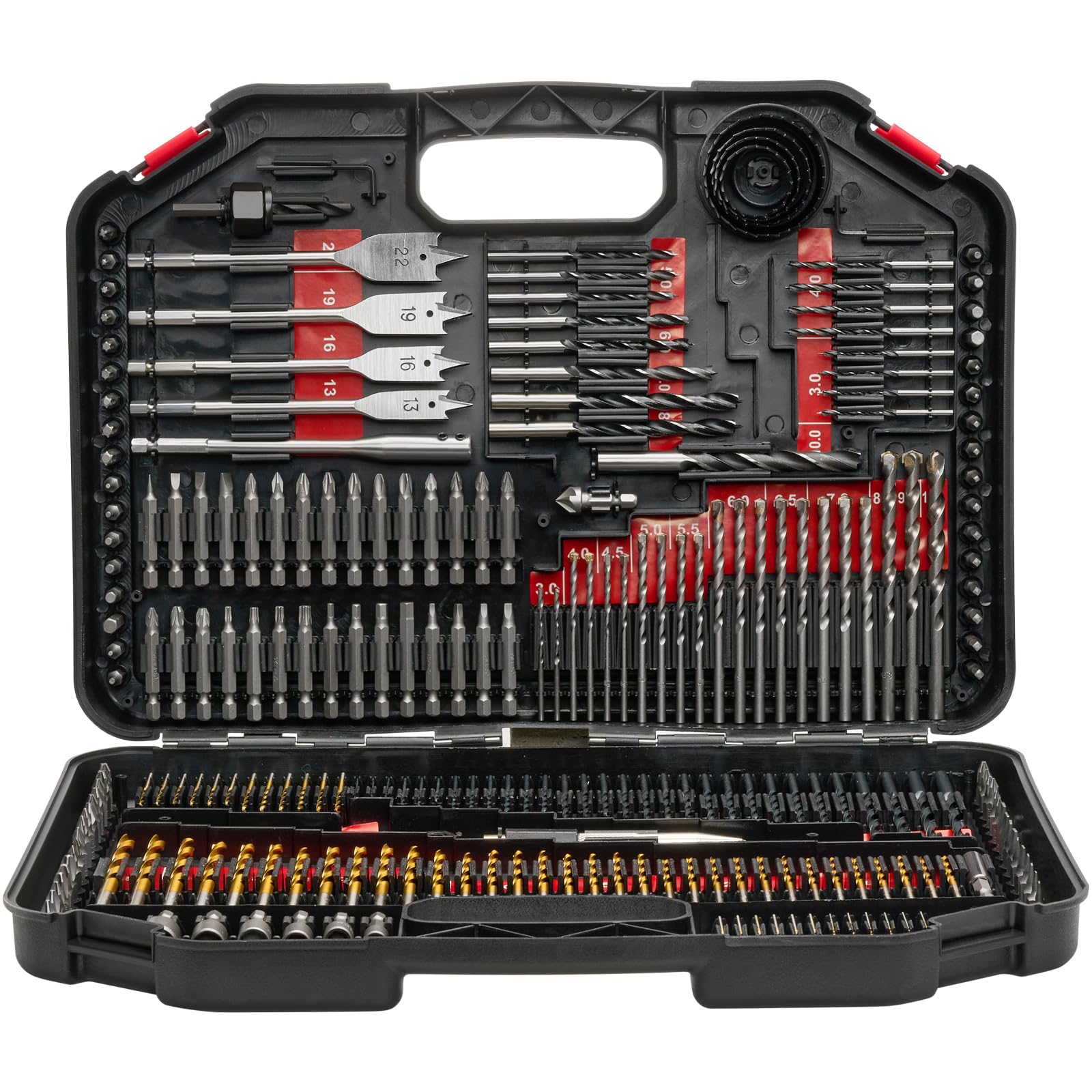 VEVOR Set di Punte da Trapano 246 Pezzi, Set di Punte da Trapano e Cacciavite, Set di Punte da Cacciavite Adatte per Foratura di Metallo, Kit Combinato Assortiti in Custodia per Trasporto Organizzata