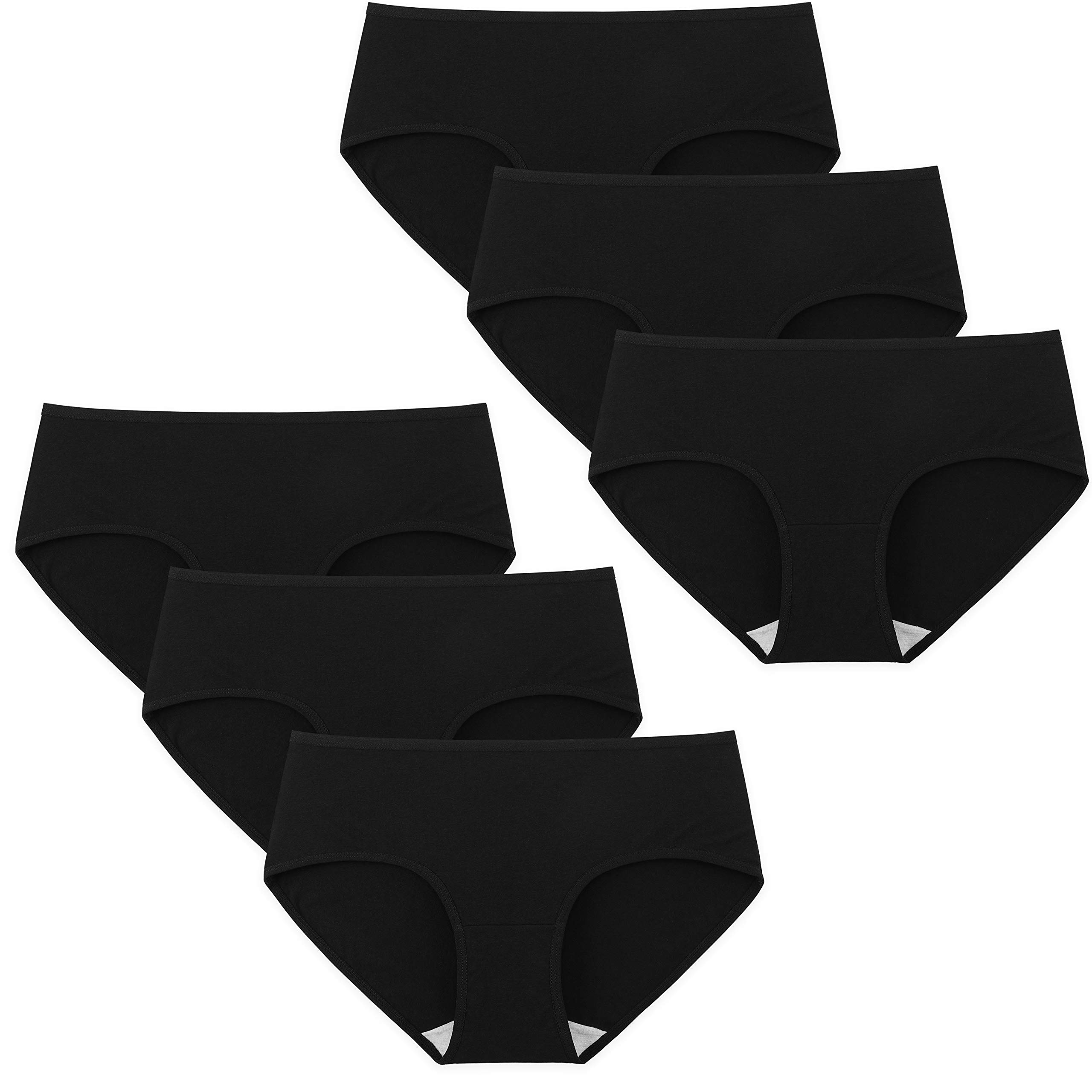 Women’s Cotton Hipster Panties Mid Rise Briefs 6-Pack