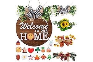 Charming Interchangeable Home Wreath Sign: Seasonal Welcome Decor for Every Occasion