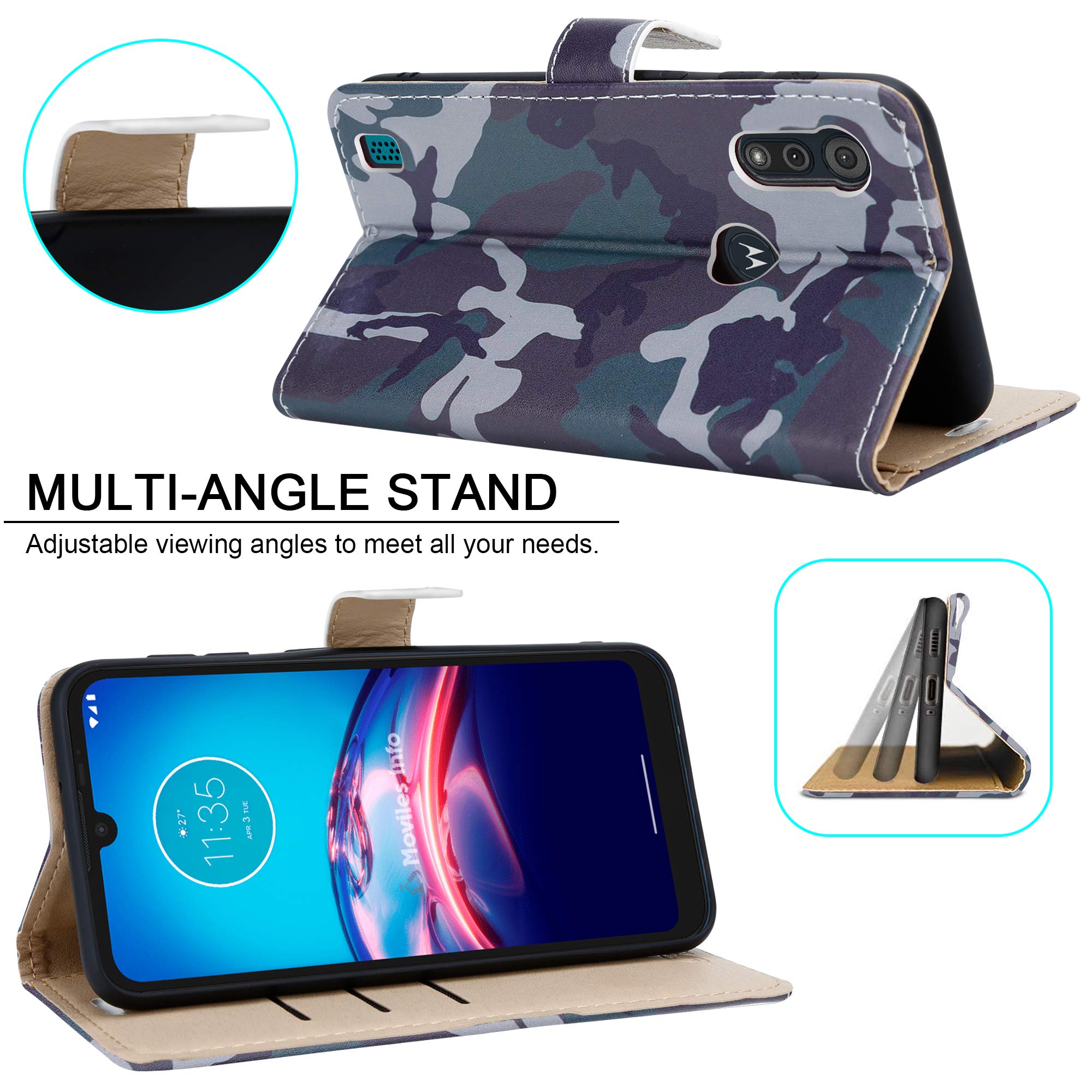 Case For Motorola Moto E7i Power XT2097 Leather Magnet Flip Wallet Phone Cover - Picture 32 of 36