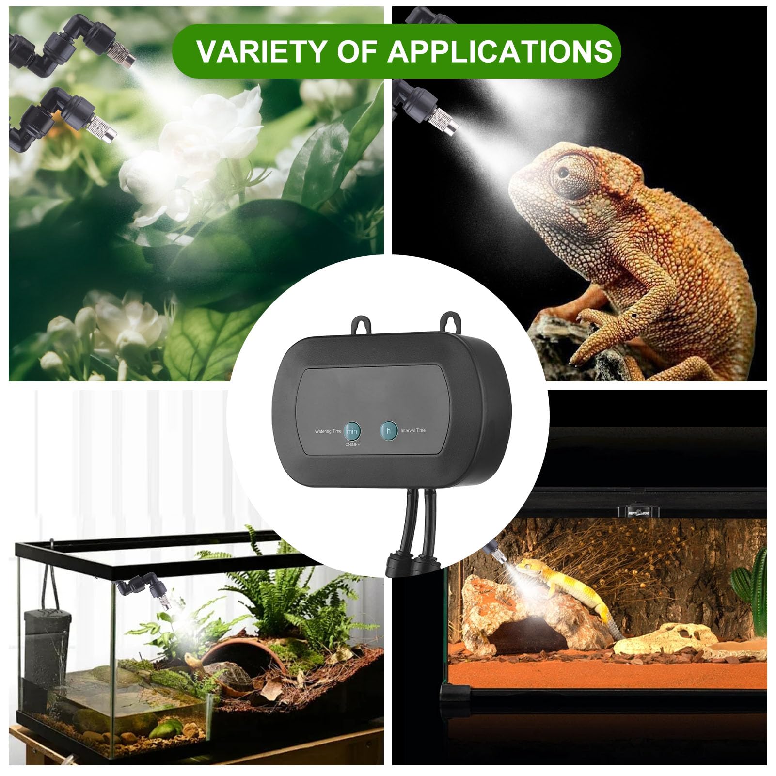 Irrigatore per Piante Intelligente con Timer Dispositivo di Irrigazione con Ugello Rotante a 360 Gradi per il Miglioramento del Giardino dei Terrari