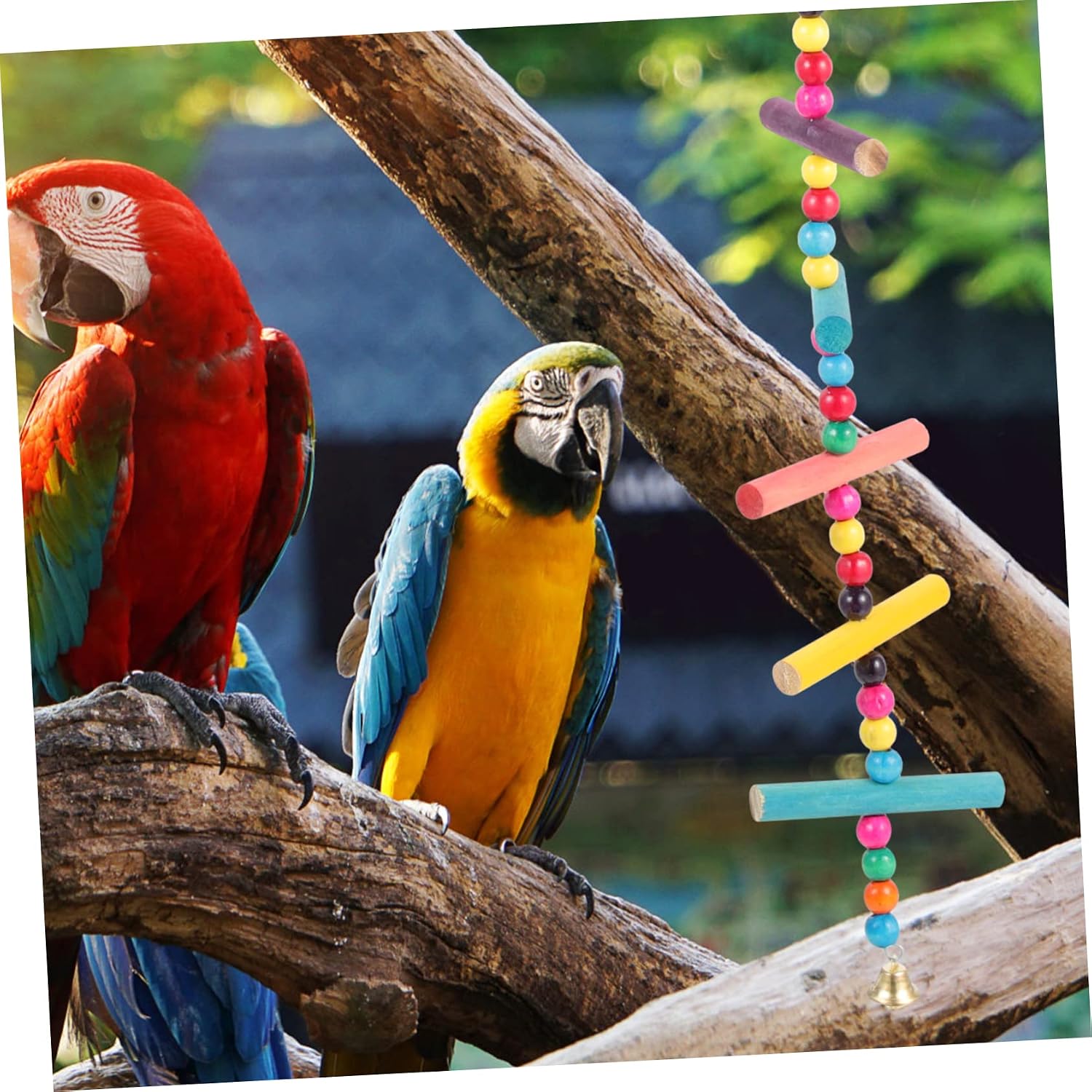 LIOOBO Parrot Climbing Ladder Stand Cockatiel Cage Accessories Parakeet Parrot Ladder Perches Bird Ladder for Cage Bird Ladder Bridge Bird Cage Climbing Accessories Iron Colorful