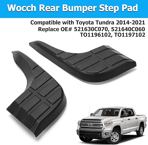 Miniatura 2 de Almohadilla de paso de parachoques trasero para Toyota Tundra 2014-2021 Reemplazar OEM # 52163-0C070 52164-0C060 TO1196102 TO1197102 (2 piezas para