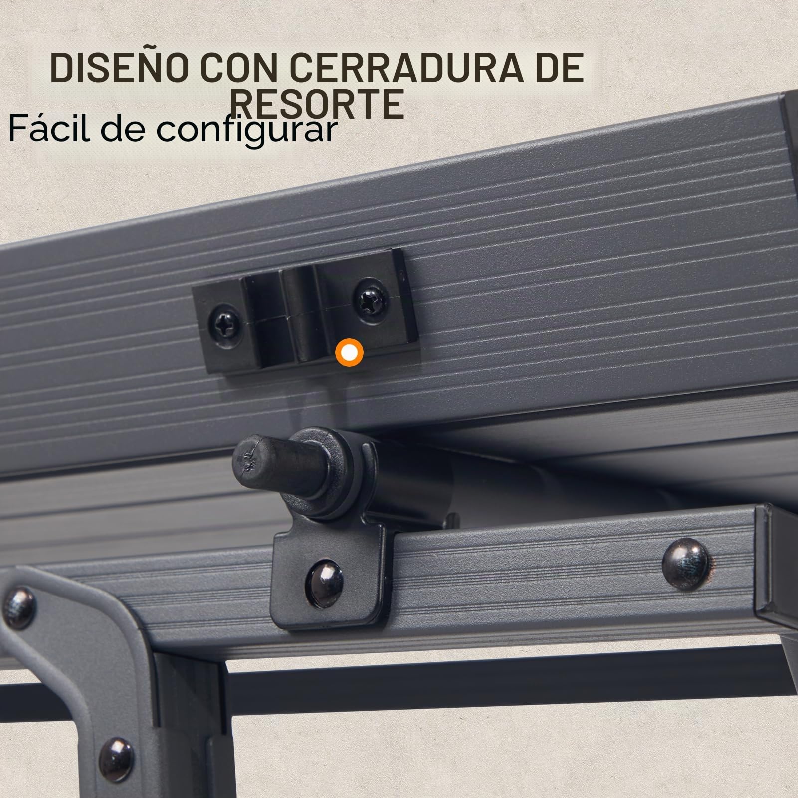 Portal Mesa de camping plegable, altura regulable, aluminio, 90 x 53 cm, para 4 personas, ligera, plegable, color gris