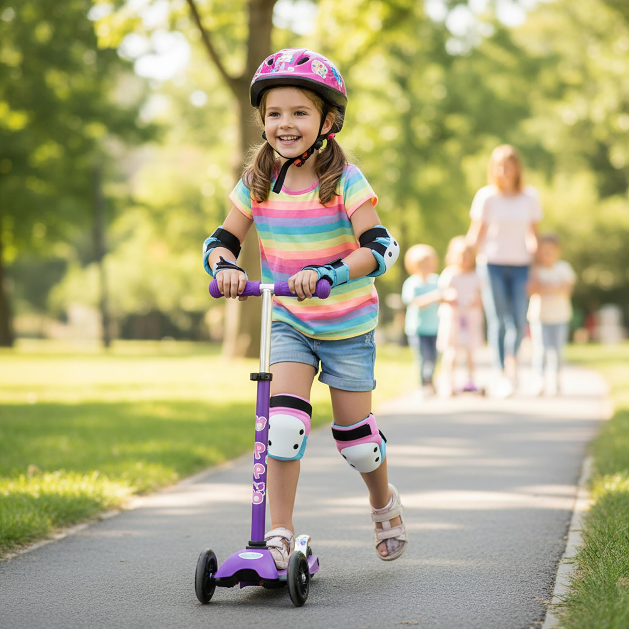 ENHEREWE - Juego de equipo de protección para niños, muñequeras, rodilleras y coderas para niños de 6 a 19 años, juego de equipo de protección juvenil para patinaje, ciclismo, patinaje, patineta