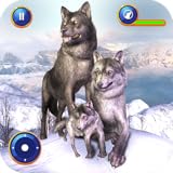 Virtual familia del lobo de la fauna del juego de Sim