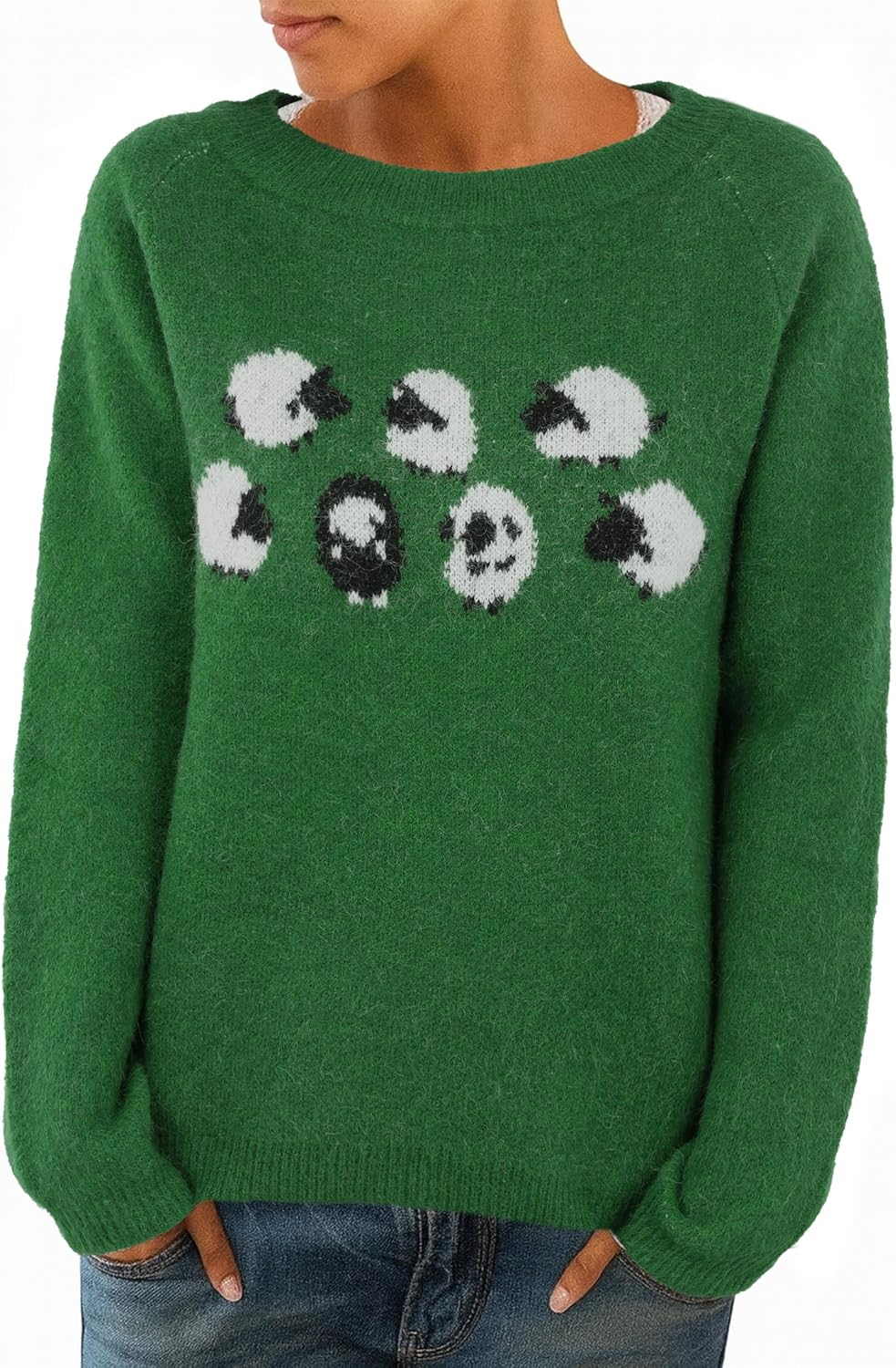 Womens Fair Isle Sweaters Fall Winter Trendy Vintage Sweater Seniors Crewneck Knit Wool Pullover Tops 2025 - Image 2