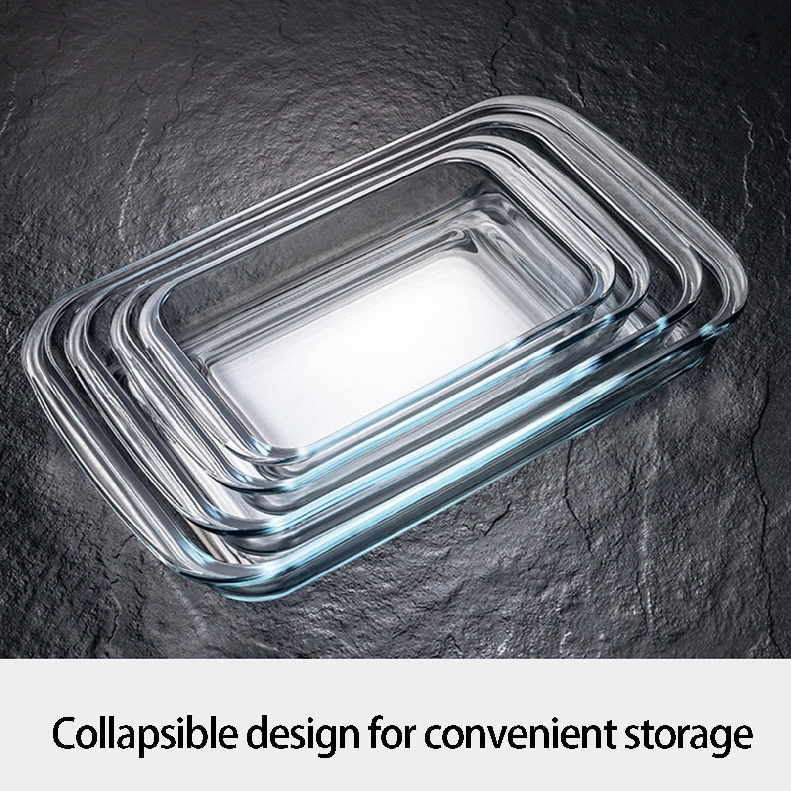 Teglia Rettangolare Multiuso in Vetro per Forno a microonde, per servire Alimenti, pirofila da Cucina Resistente Calore, pirofila Rettangolare in Vetro borosilicato