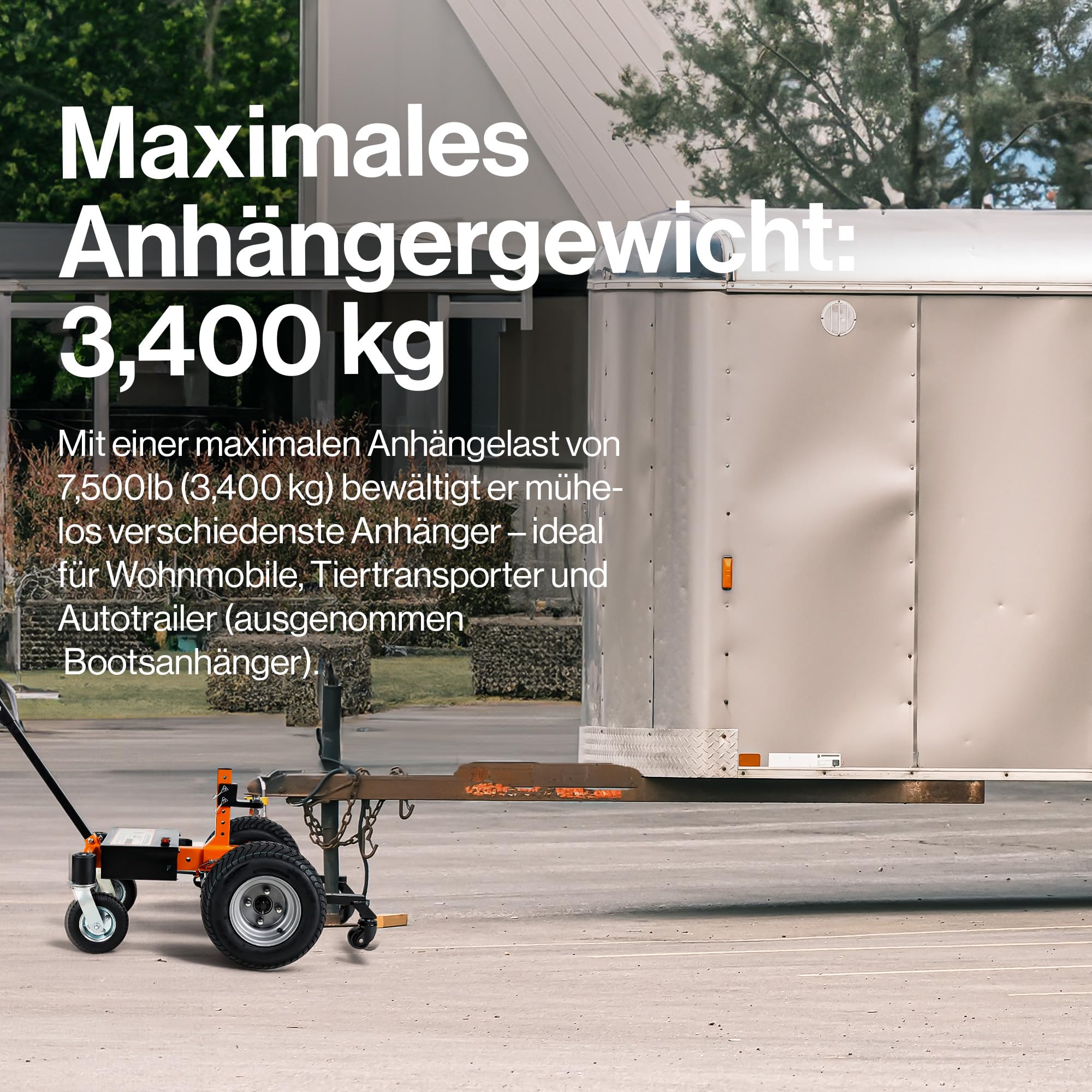 SuperHandy Anhängerrangierhilfe, max. Anhängergewicht 3.400 kg, 24 V, 9 Ah | 560 kg max. Stützlast; für Wohnwagen, Boots-, Nutz- und Viehanhänger; ausgelegt für Nennlast und Nennleistung