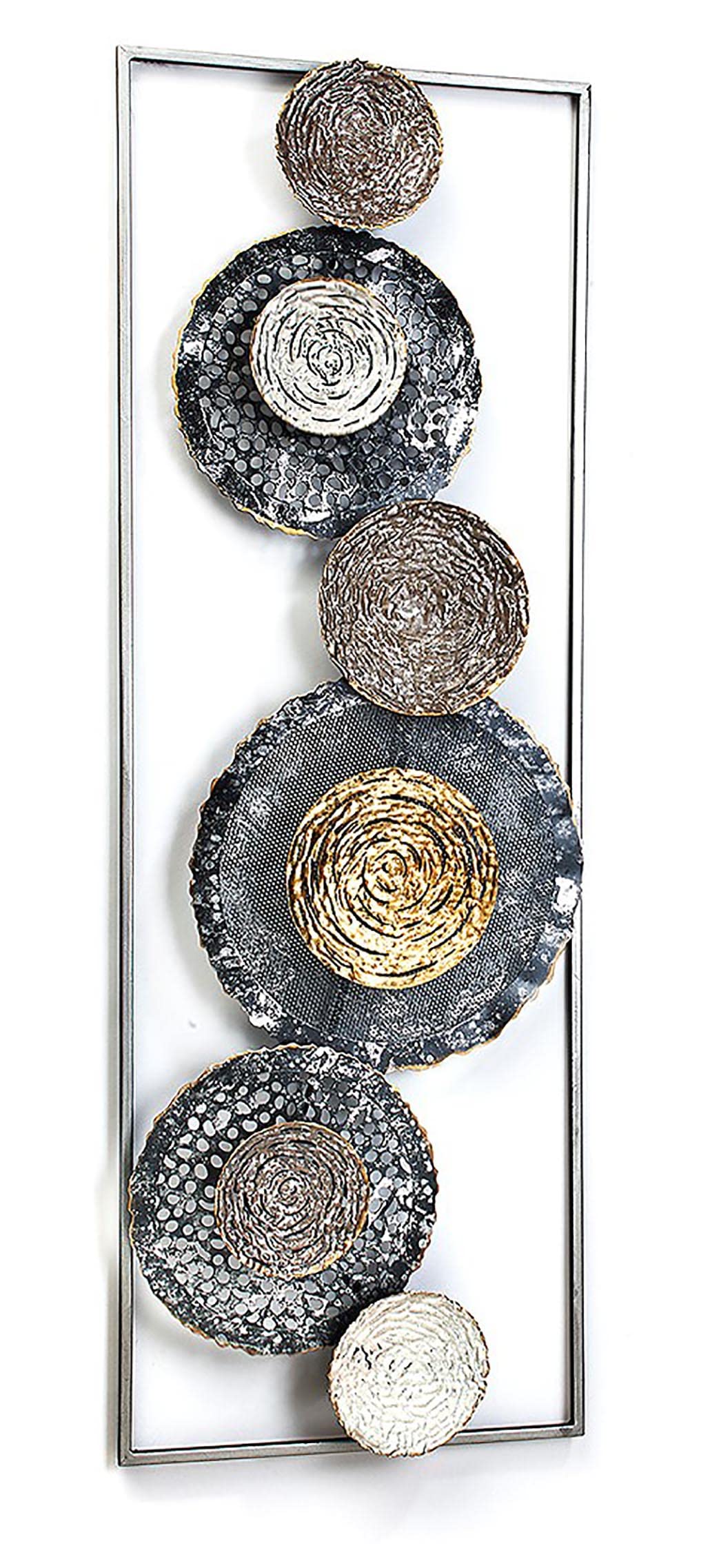 Kobolo Wandbild Wanddeko Metallbild 3D-Bild BLOSSOM 31x91 cm Anthrazit
