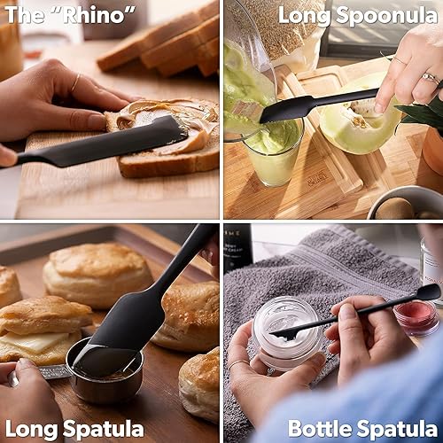 Miniatura 7 de DI ORO - Espátulas de silicona para raspar  Espátulas de goma de silicona resistentes al calor  Espátulas de cocina antiadherentes seguras  Juego de