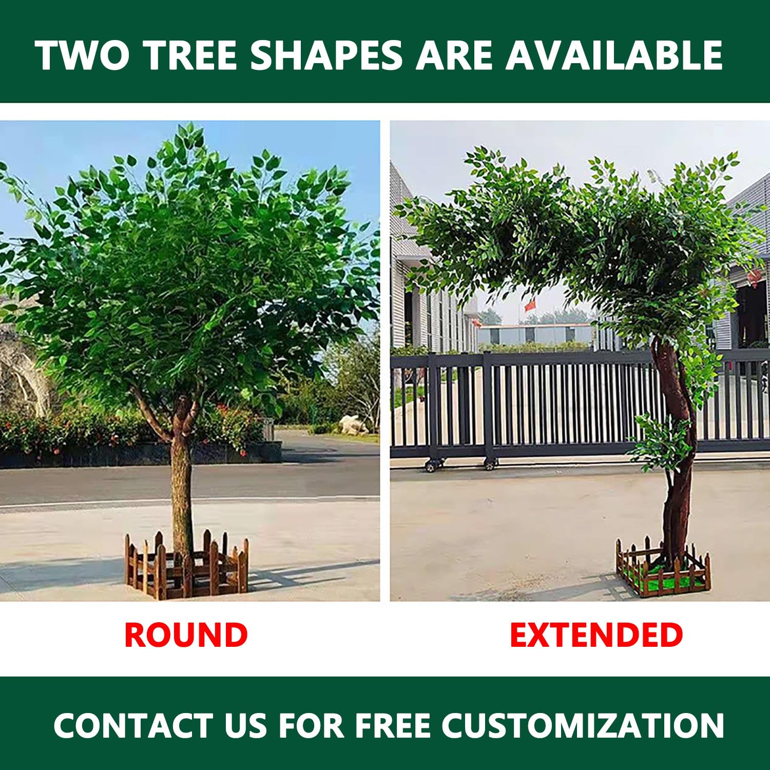 Albero di Banyan artificiale con recinzione+prato+robusta base in ferro, alberi artificiali decorativi fatti a mano, albero floreale realistico,rami in legno massello,arredamento per la casa,300*300cm