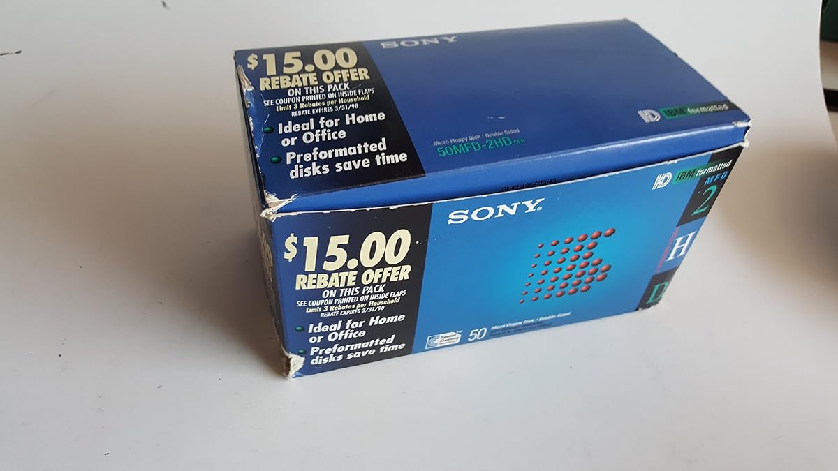 Disquetes Sony: doble cara, formateados por IBM, MFD de alta densidad, PAQUETE de 50