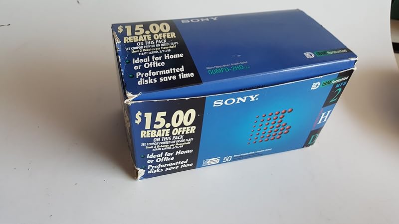 Disquetes Sony: doble cara, formateados por IBM, MFD de alta densidad, PAQUETE de 50