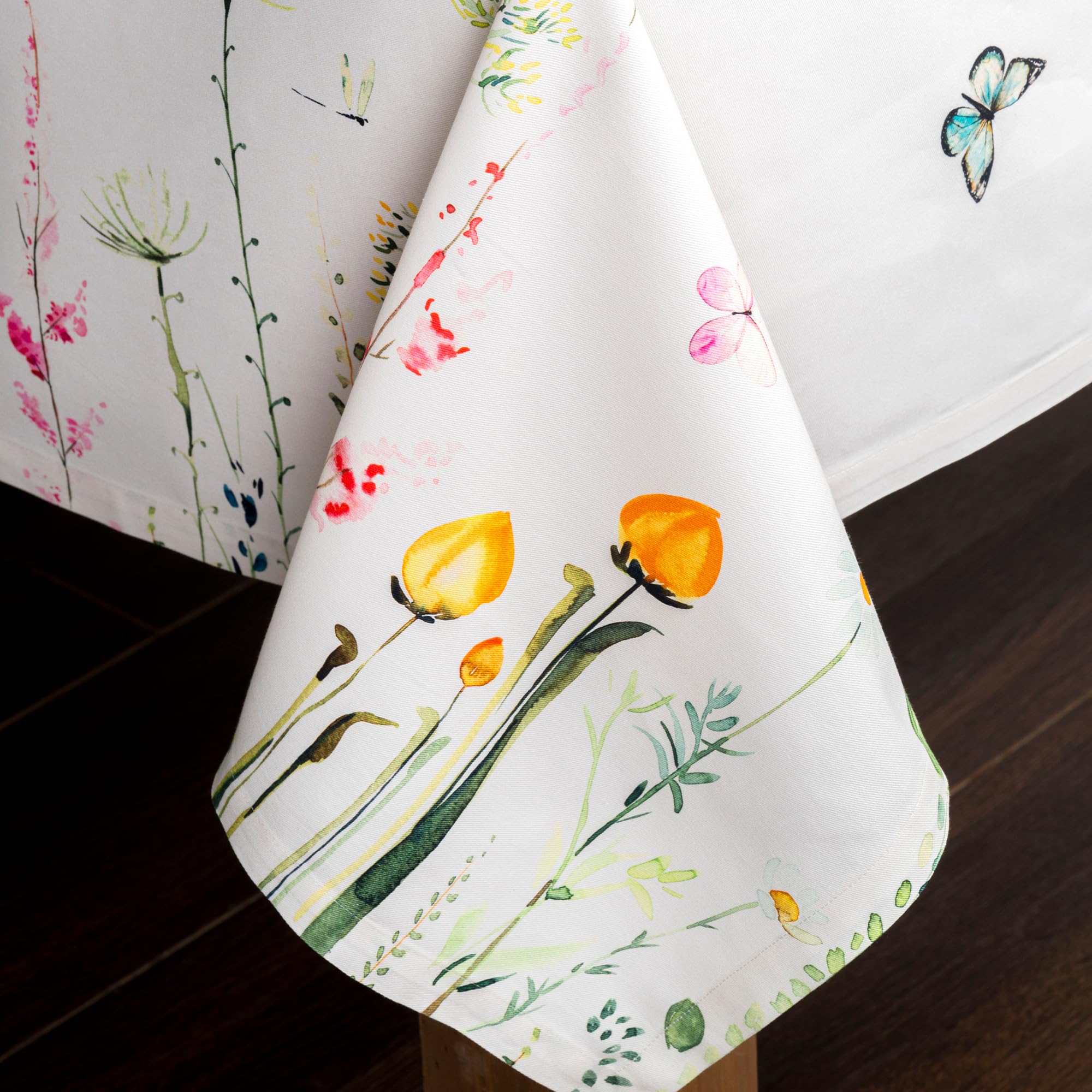 Maison d' Hermine Botanical Fresh Tischdecke, 100% Baumwolle, für Küche, Esszimmer, Tischplatte, Dekoration, Partys, Hochzeiten, Frühjahr/Sommer (rechteckig, 178 x 274 cm)